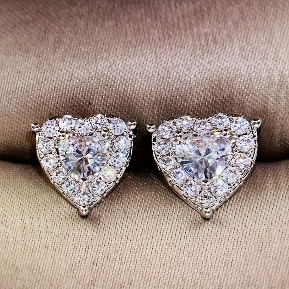Elegante hartvormige kristal oorbellen voor Moederdag cadeau