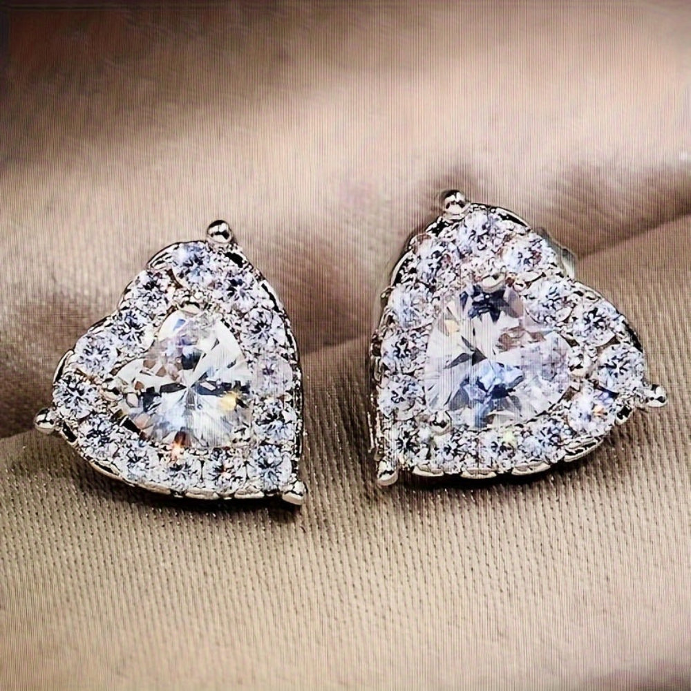Elegante hartvormige kristal oorbellen voor Moederdag cadeau