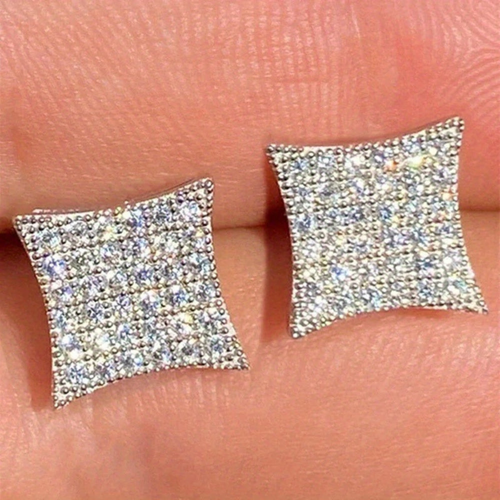 Moederdag Oorbellen met Strass en Vierkante Steek, Elegante Sieraden
