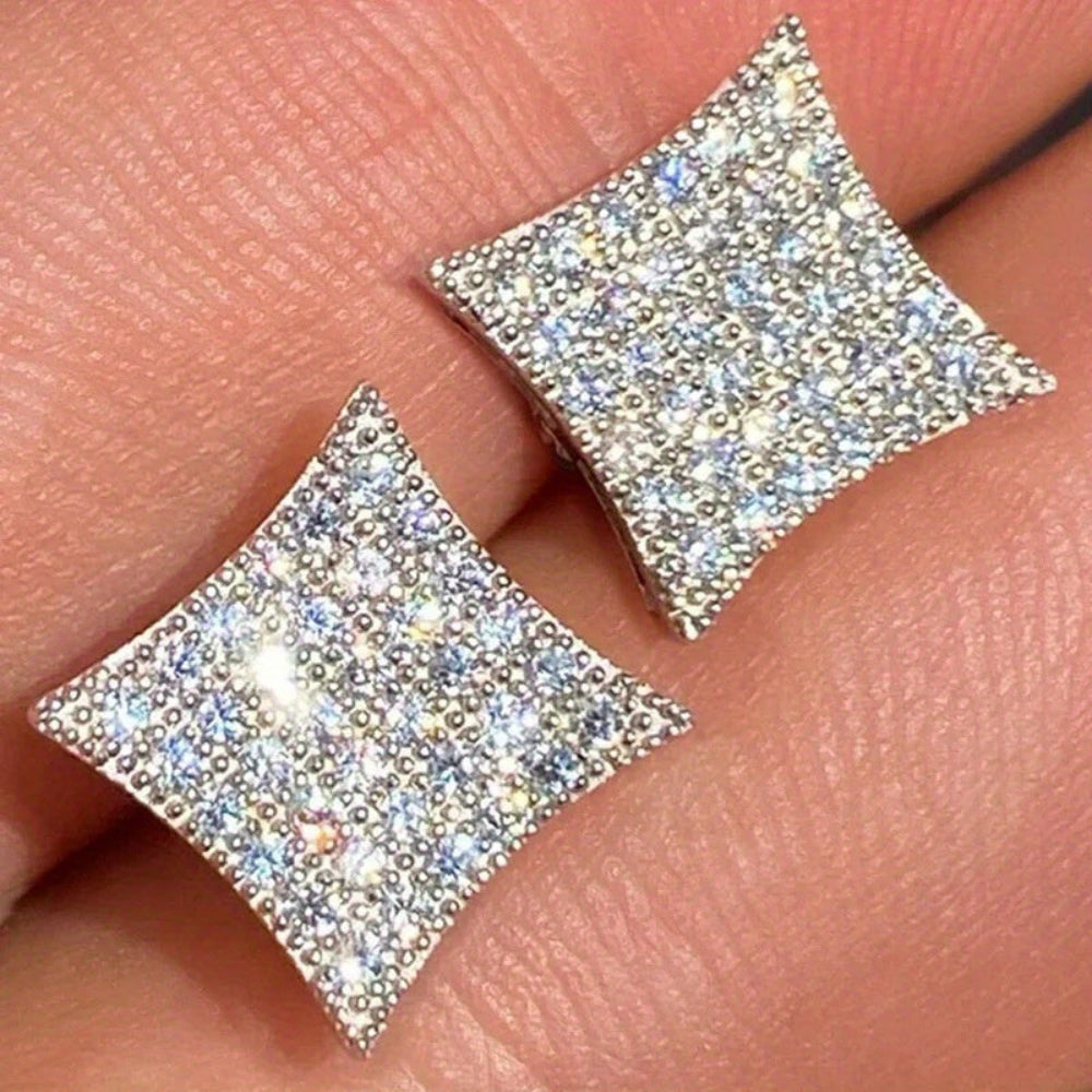Moederdag Oorbellen met Strass en Vierkante Steek, Elegante Sieraden