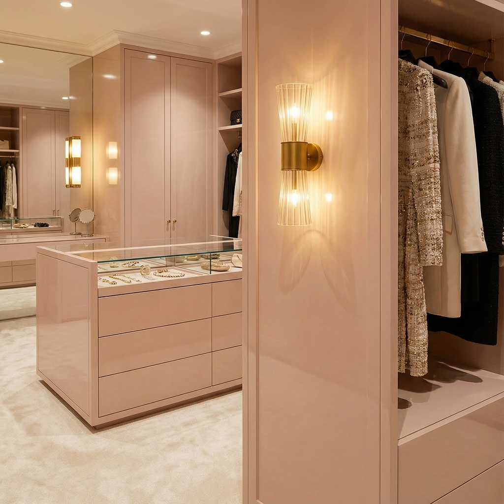 NovaStone Stijlvolle Moderne Messing Wandlamp Met Glazen Kapjes