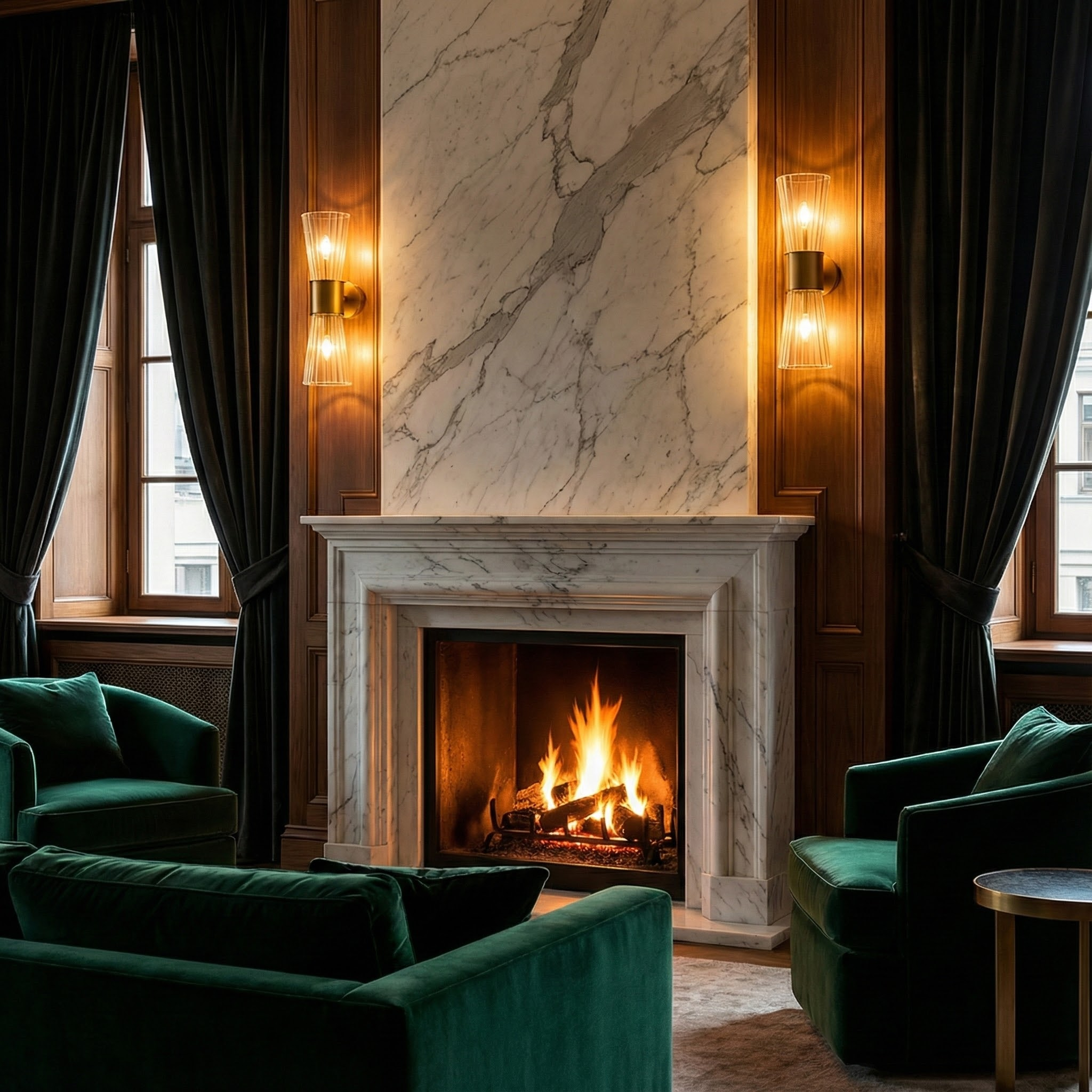 NovaStone Stijlvolle Moderne Messing Wandlamp Met Glazen Kapjes