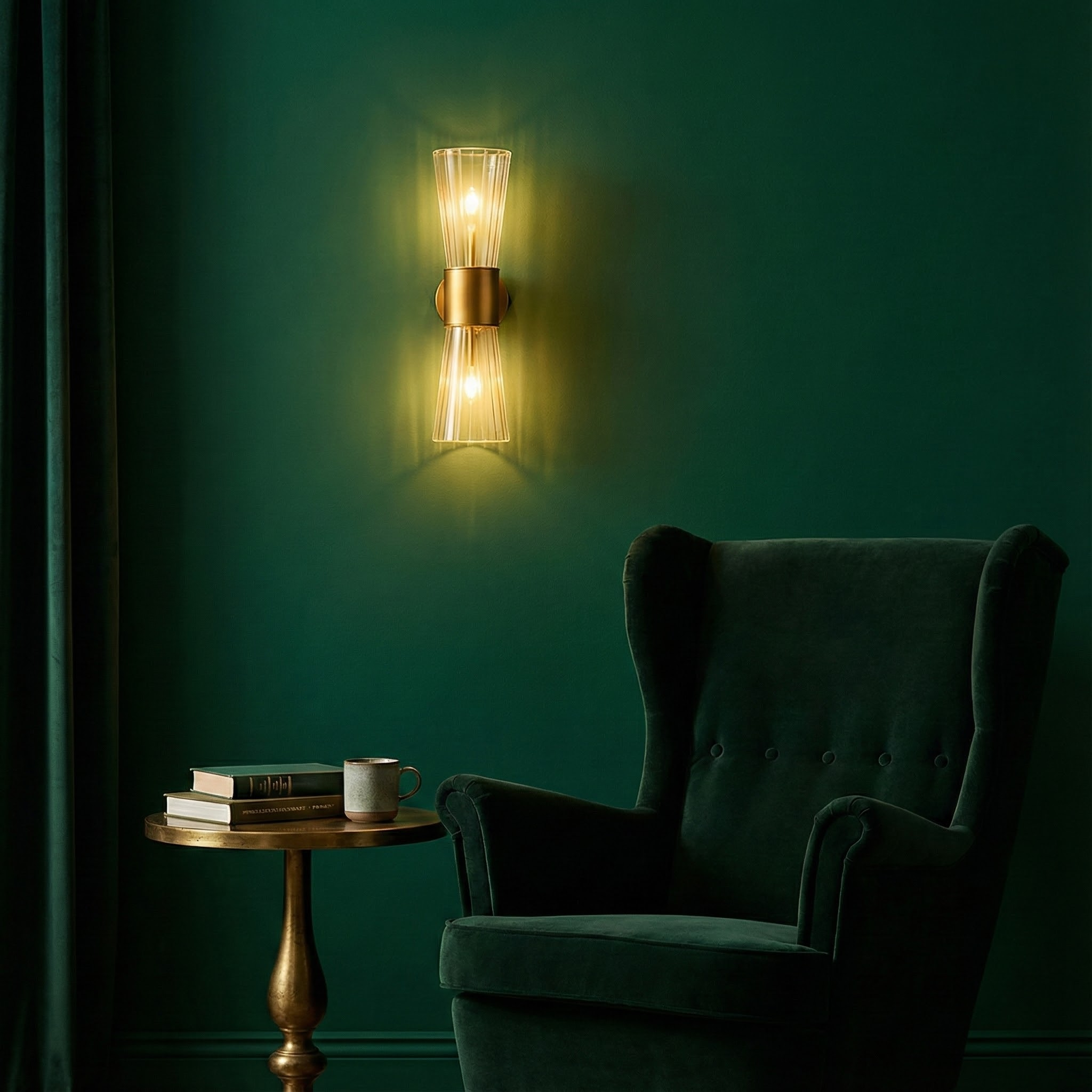 NovaStone Stijlvolle Moderne Messing Wandlamp Met Glazen Kapjes