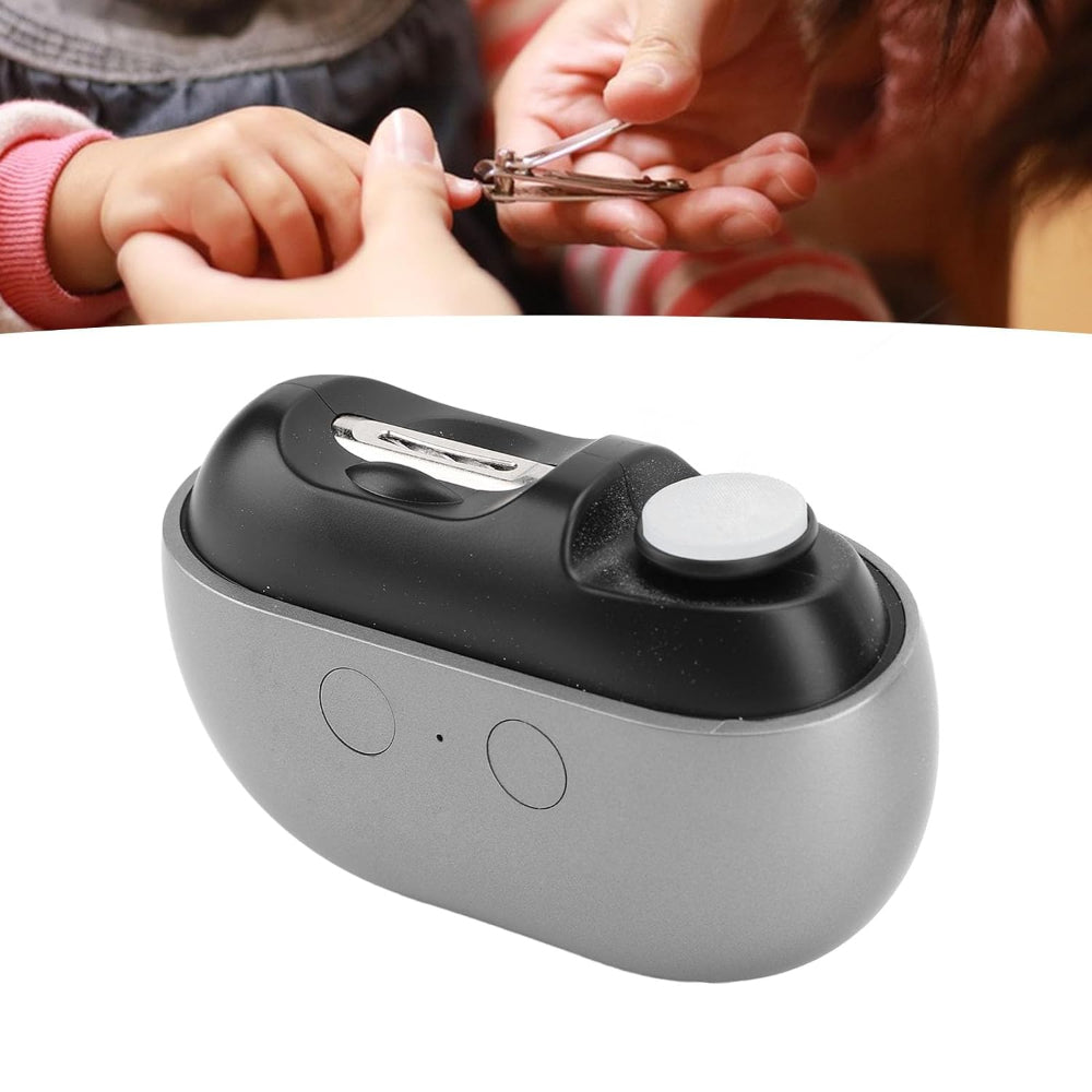 Uppladdningsbar elektrisk nagelklippare med LED-ljus för exakt hemmatrimning
