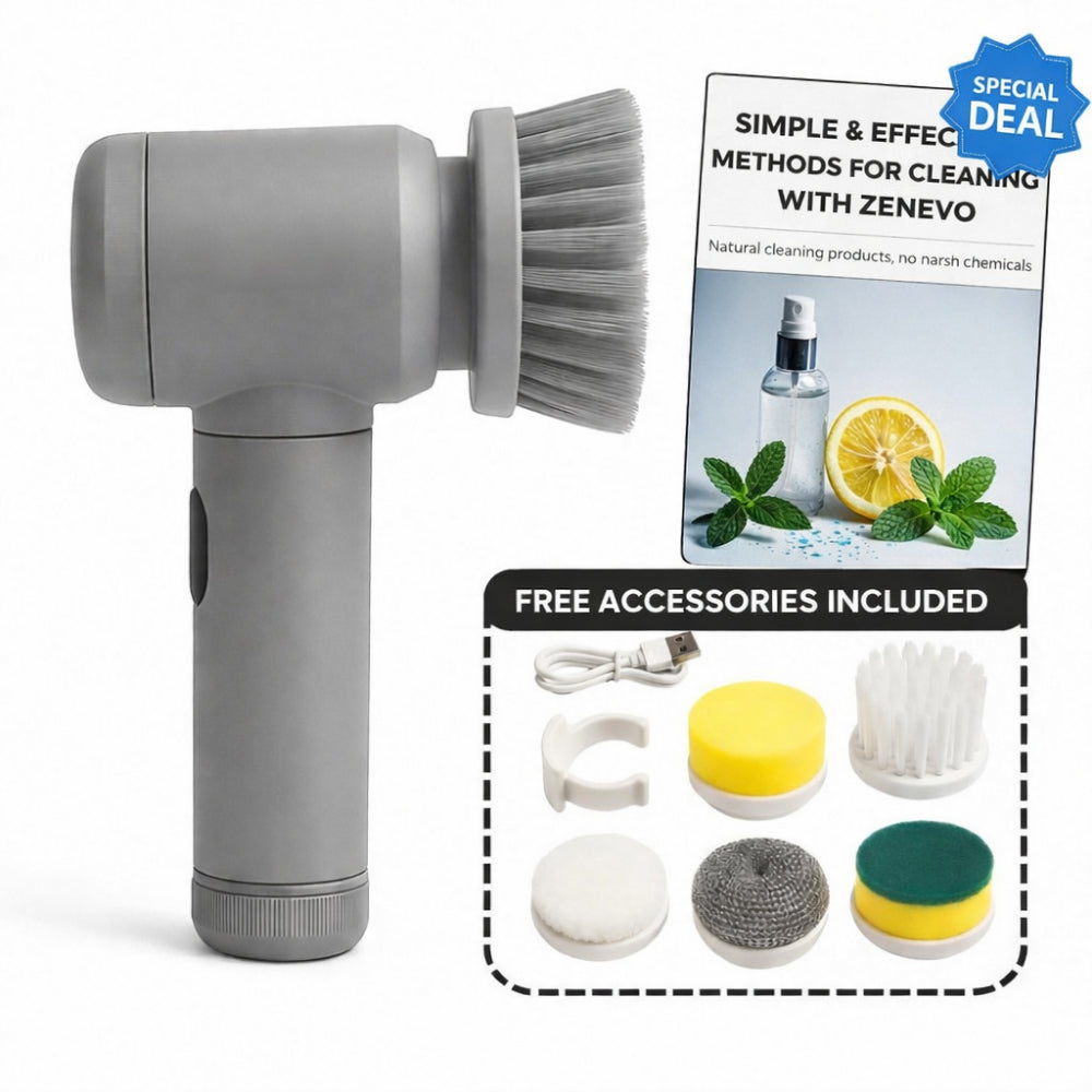 Cordless Electric Scrubber With Rotating Brush For Home Use