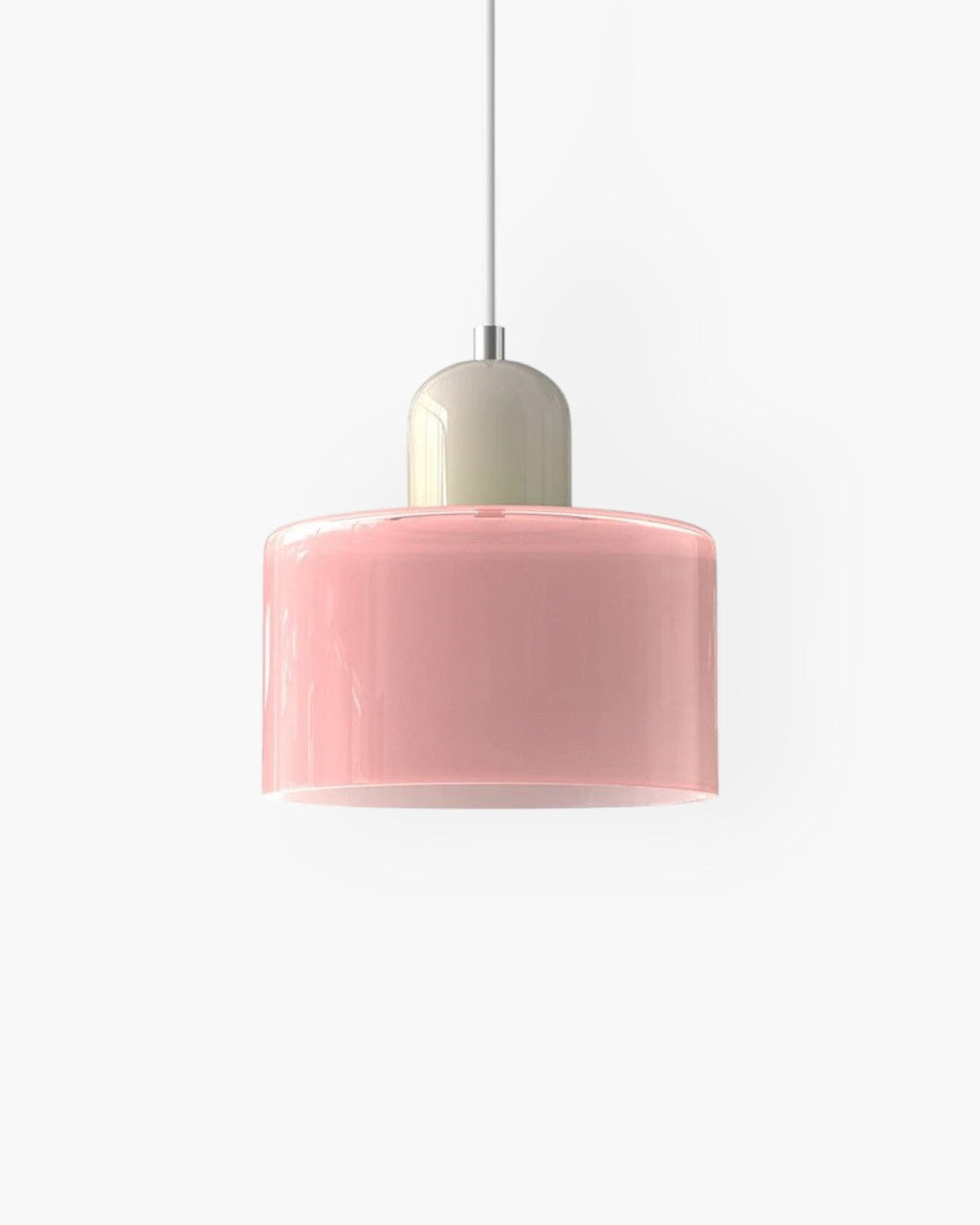 Glazen plafondlamp met verzonken montage en zachte gekleurde kap | Rosalyssa