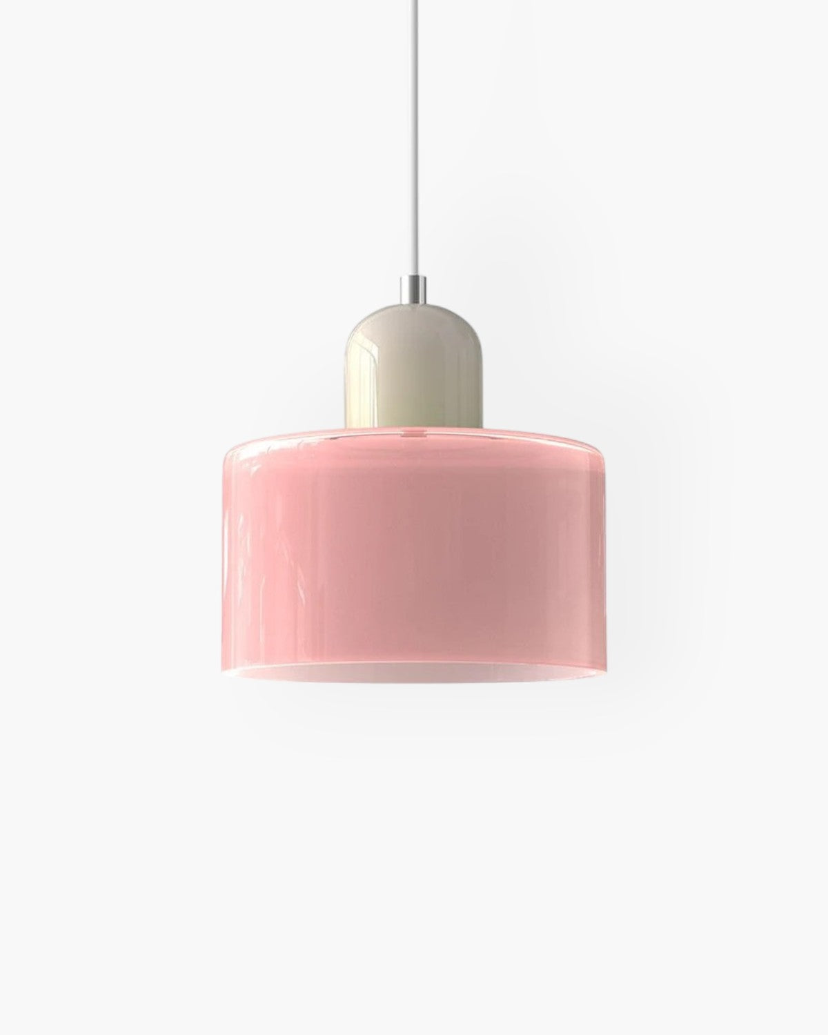 Glazen plafondlamp met verzonken montage en zachte gekleurde kap | Rosalyssa