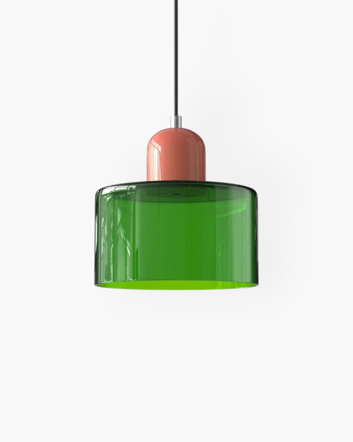 Glazen plafondlamp met verzonken montage en zachte gekleurde kap | Rosalyssa