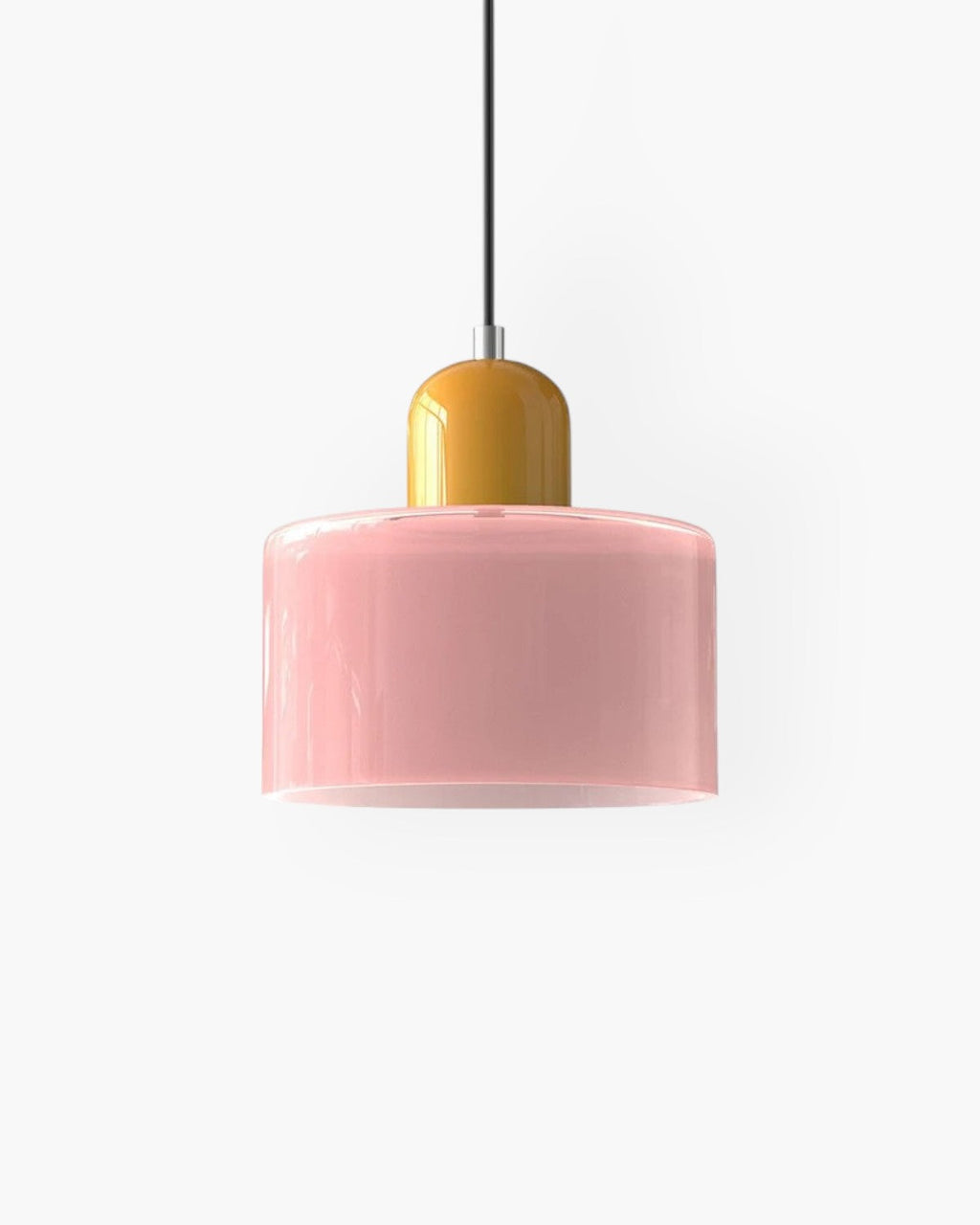 Glazen plafondlamp met verzonken montage en zachte gekleurde kap | Rosalyssa