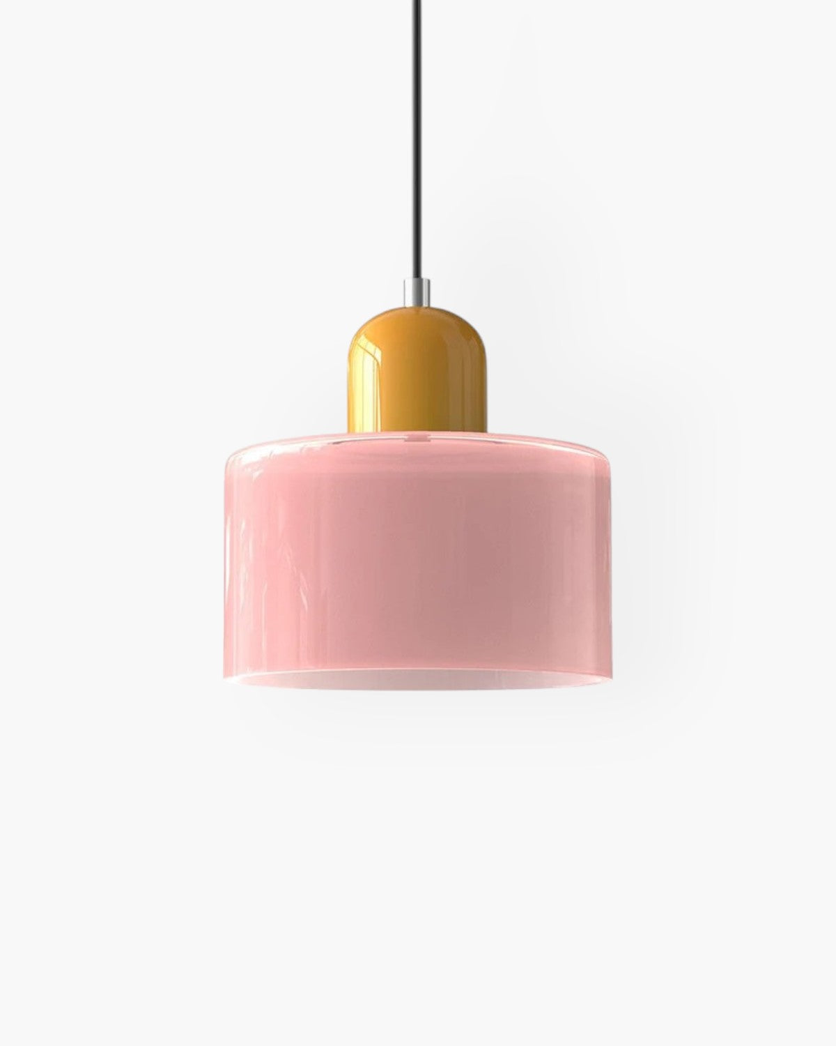 Glazen plafondlamp met verzonken montage en zachte gekleurde kap | Rosalyssa