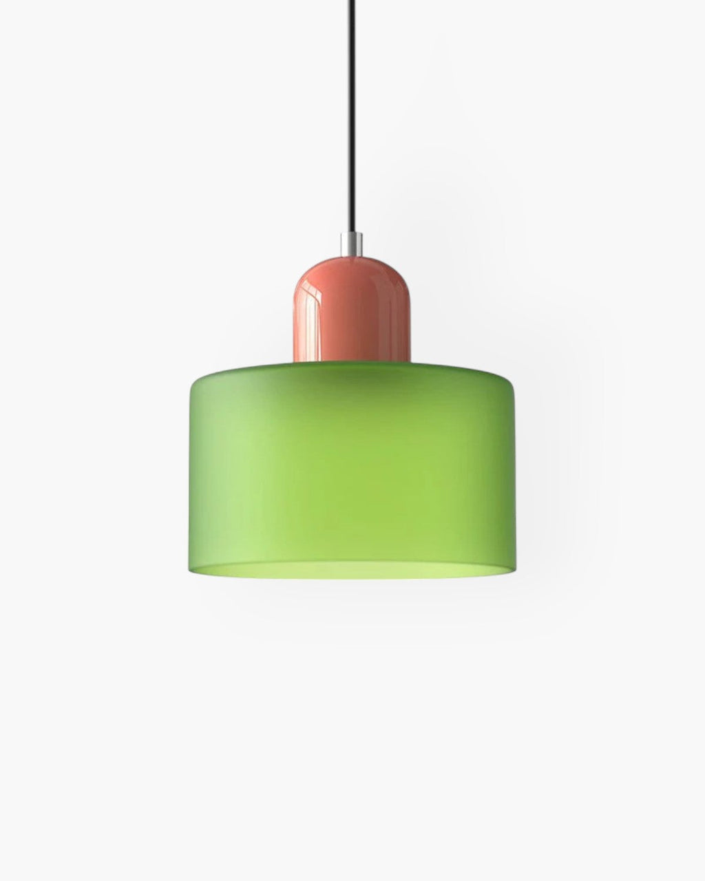 Glazen plafondlamp met verzonken montage en zachte gekleurde kap | Rosalyssa