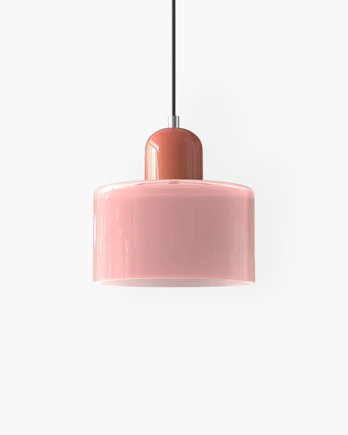 Glazen plafondlamp met verzonken montage en zachte gekleurde kap | Rosalyssa