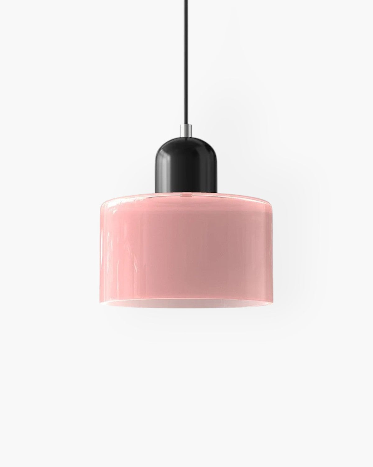 Glazen plafondlamp met verzonken montage en zachte gekleurde kap | Rosalyssa