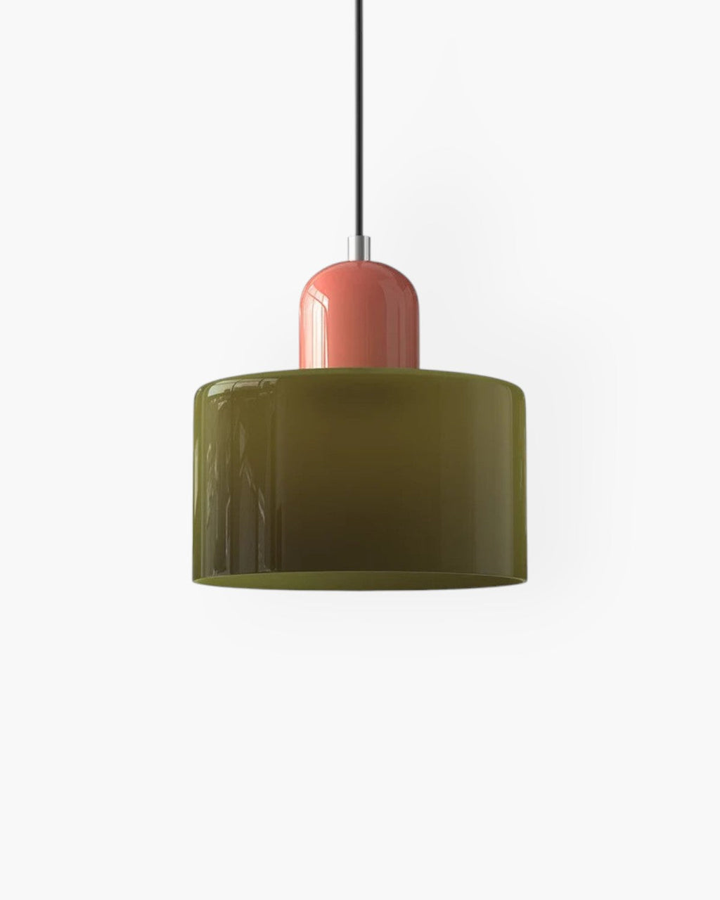 Glazen plafondlamp met verzonken montage en zachte gekleurde kap | Rosalyssa