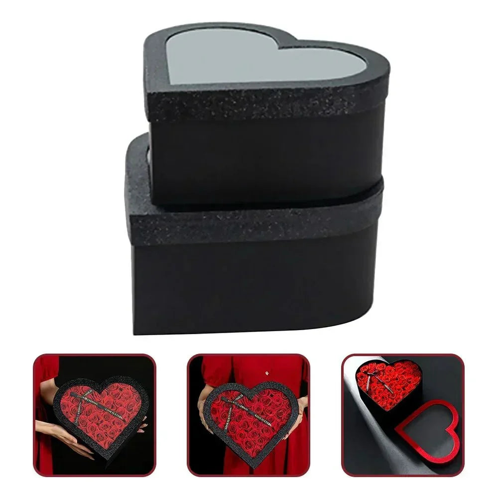 Amour Box Elegante herzförmige Geschenkbox für romantische Blumenpräsentationen