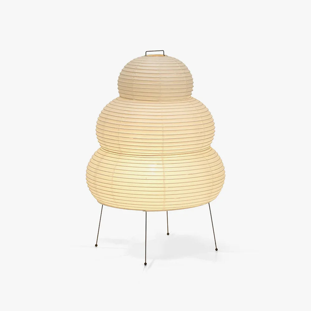 Rice Paper Floor Lamp With Layered Paper Shade | Rosalyssa