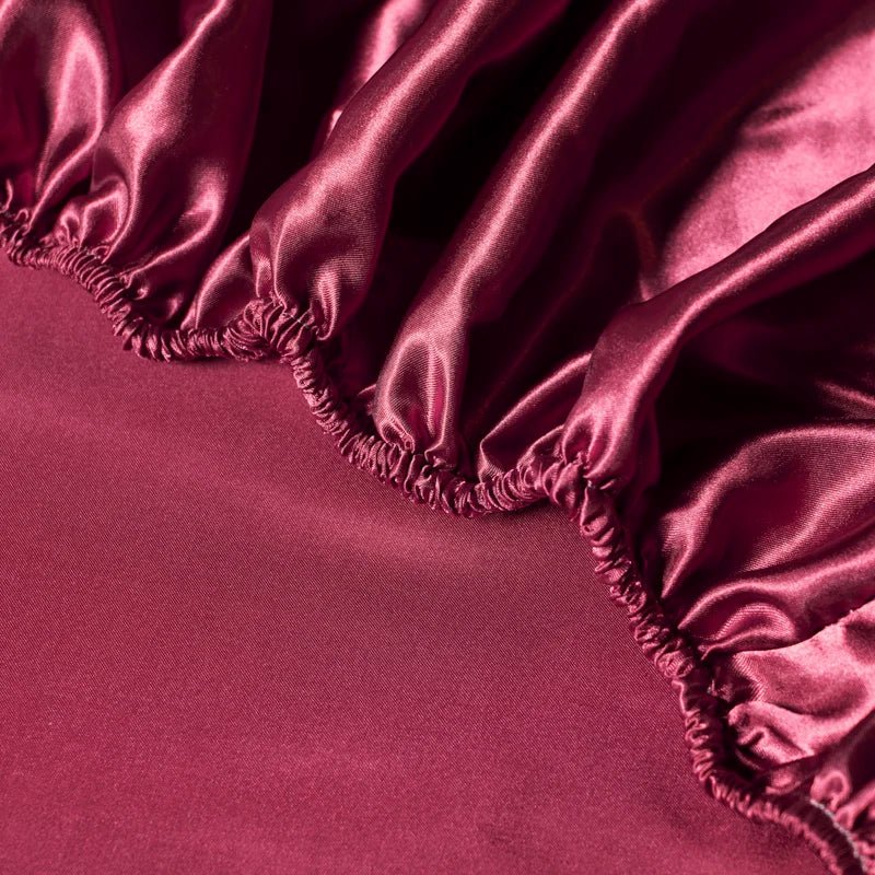 CalmSilk Cooling Ice-Silk Satin Fitted Sheet With Elastic Fit