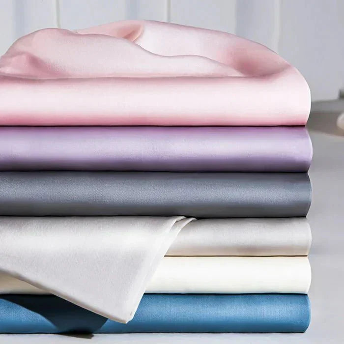 CalmSilk Cooling Ice-Silk Satin Fitted Sheet With Elastic Fit
