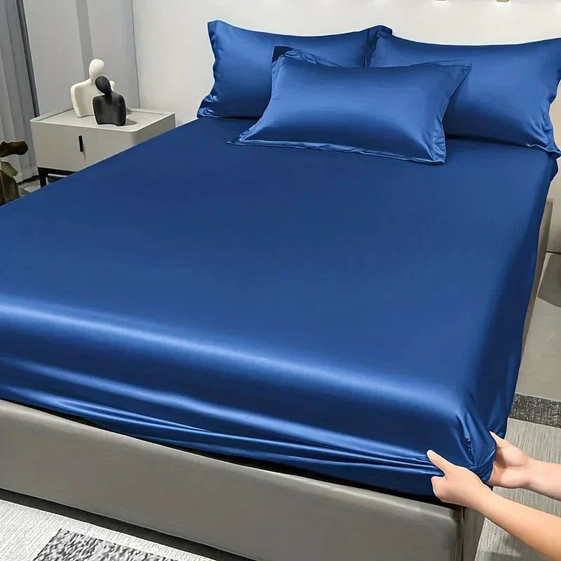 Celestia Luxe Soft Ice Silk Satin Spannbettlaken für Komfort