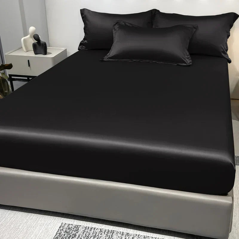 Celestia Luxe Soft Ice Silk Satin Spannbettlaken für Komfort