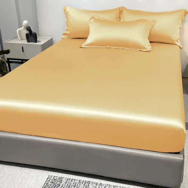 Celestia Luxe Soft Ice Silk Satin Spannbettlaken für Komfort
