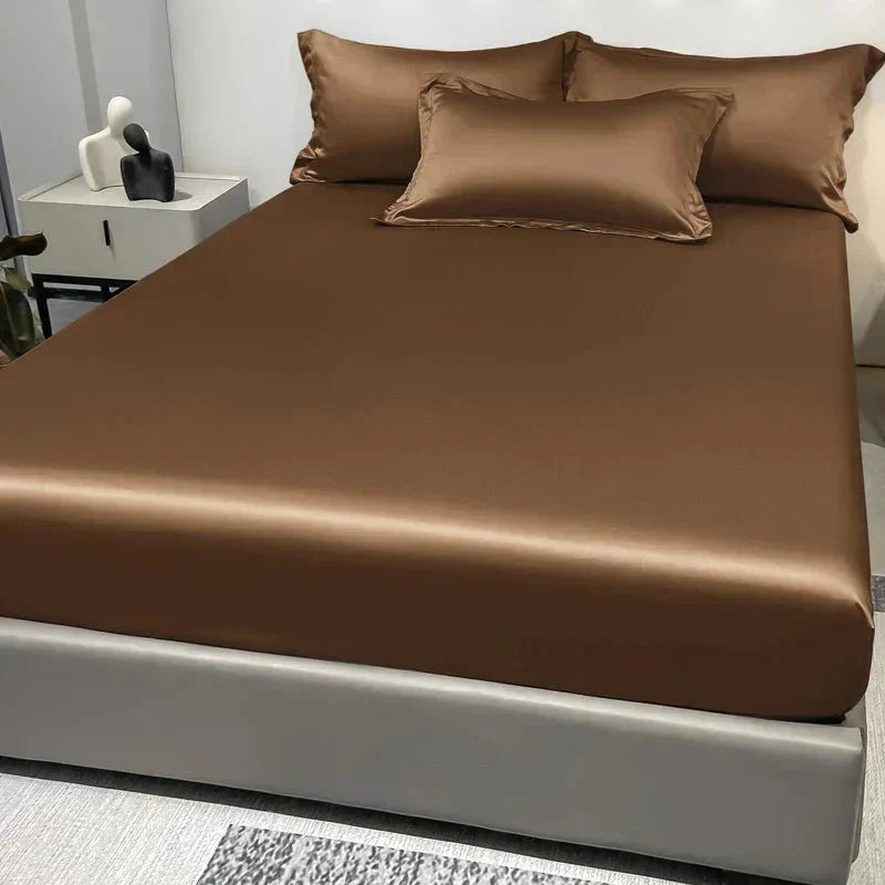 Celestia Luxe Soft Ice Silk Satin Spannbettlaken für Komfort
