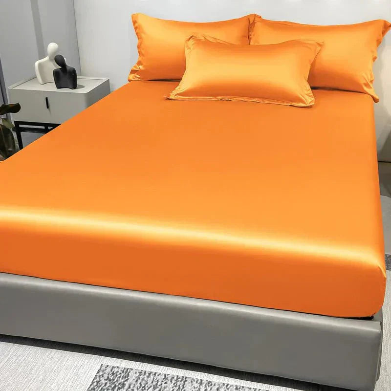 Celestia Luxe Soft Ice Silk Satin Spannbettlaken für Komfort