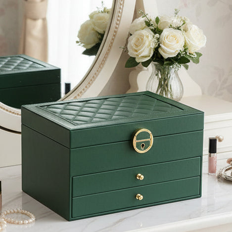 Aurora-nahkainen korurasia tyylikkäisiin säilytysratkaisuihin