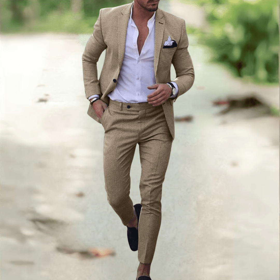 Valeron Suit Elegant Slim Fit Men's Suit Set for Business and Events