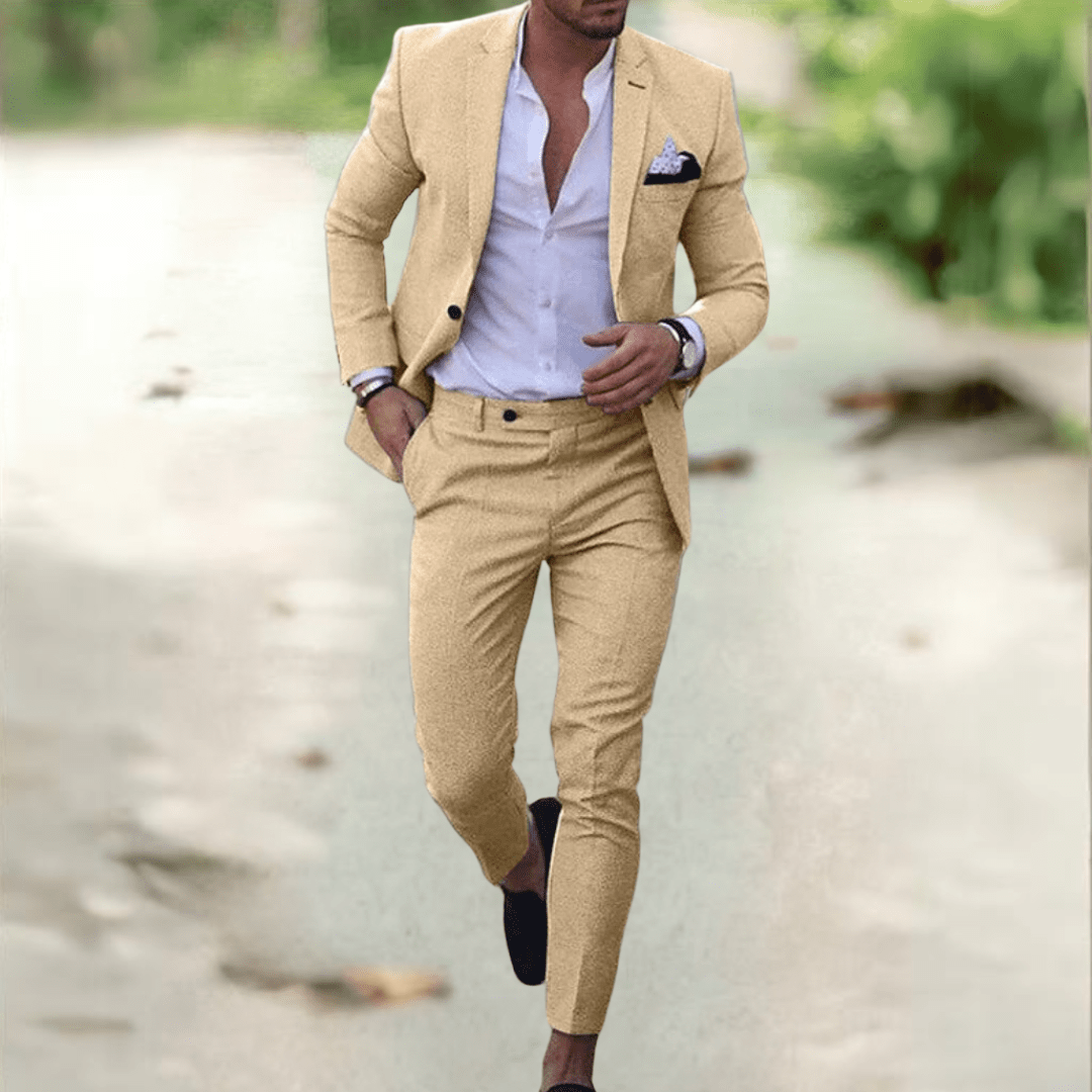 Valeron Suit Elegant Slim Fit Men's Suit Set for Business and Events