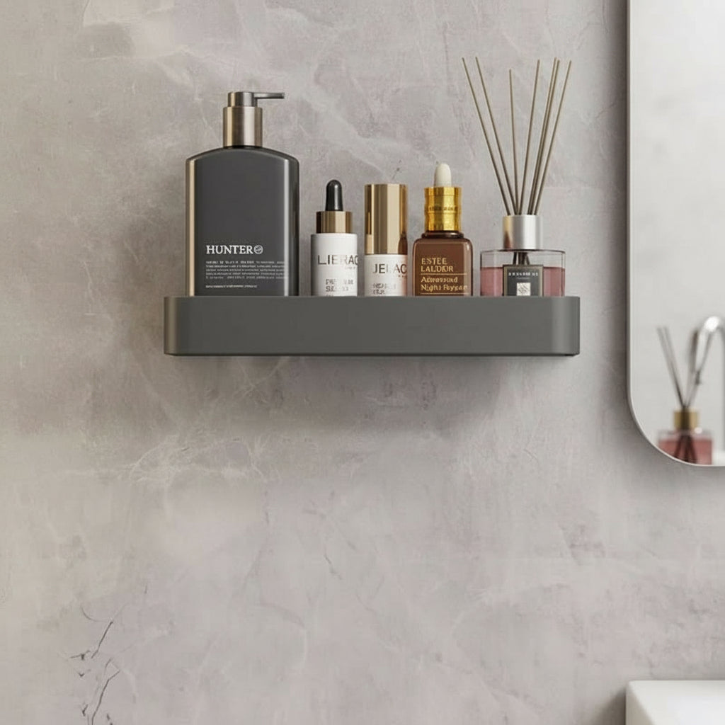 Półka Łazienkowa AquaLuxe z Relingiem na Ręczniki i Montażem Bez Wiercenia