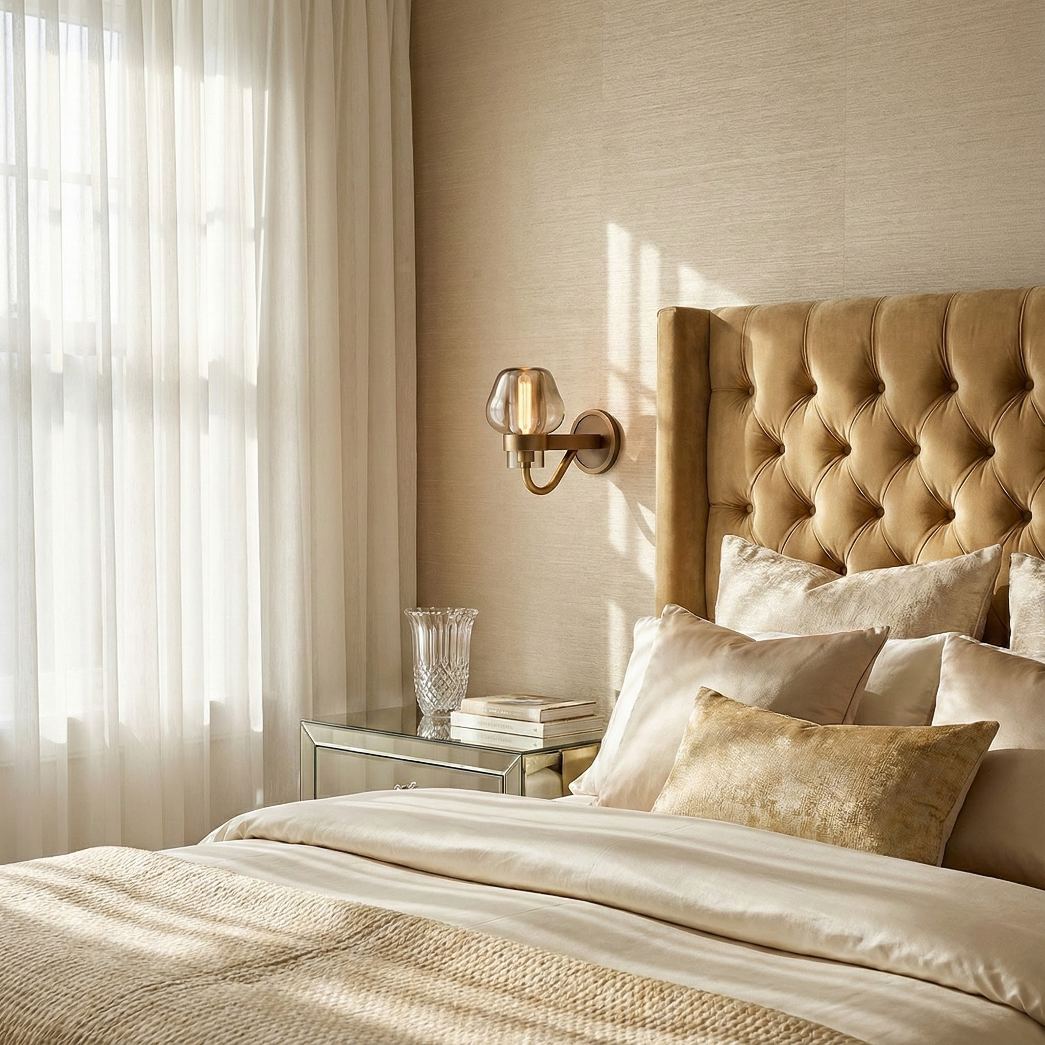 AureliaGlow Elegancki Nowoczesny Kryształowy Kinkiet Ścienny