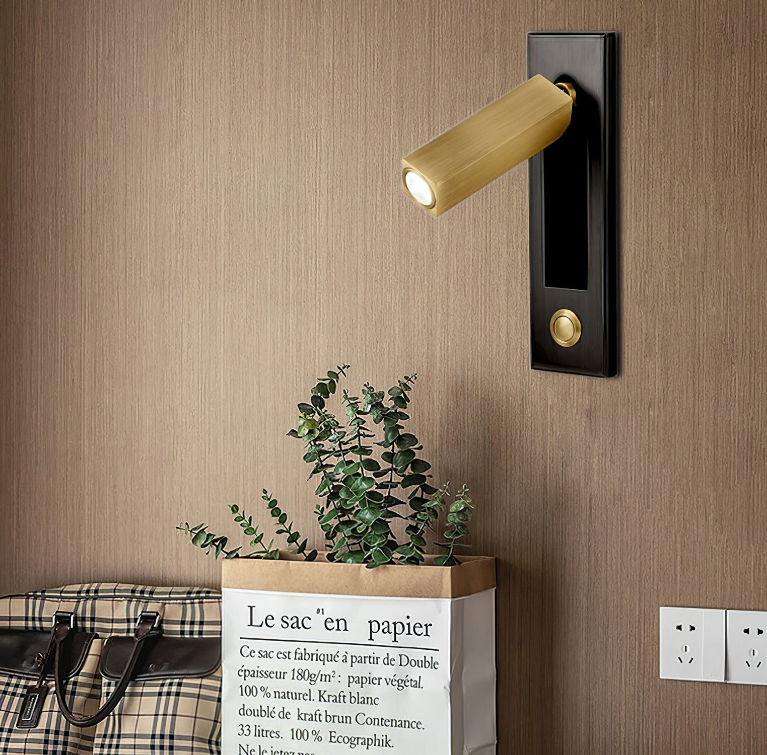 Slim Wall-Mounted Bedside Light With Built-In Table