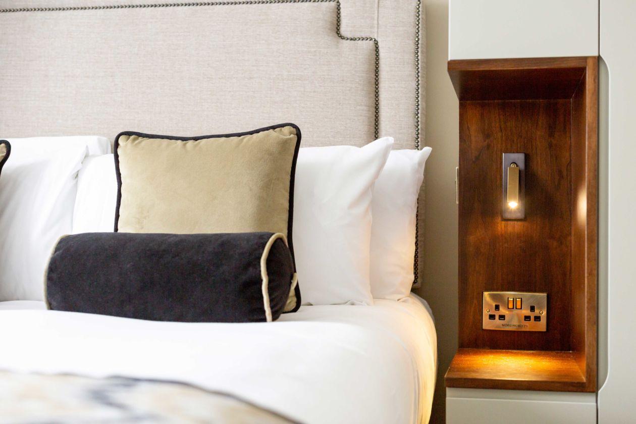 Slim Wall-Mounted Bedside Light With Built-In Table
