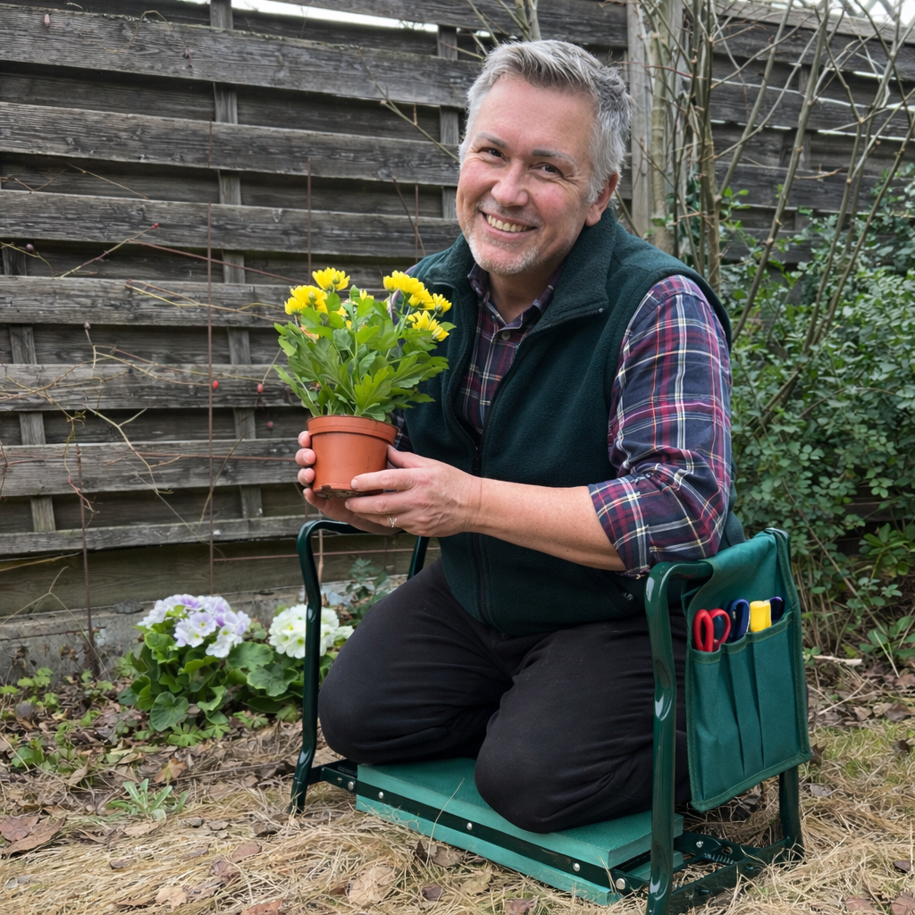GardenEase Pro Ergonomic 2-In-1 Kneeler And Seat For Joint Comfort