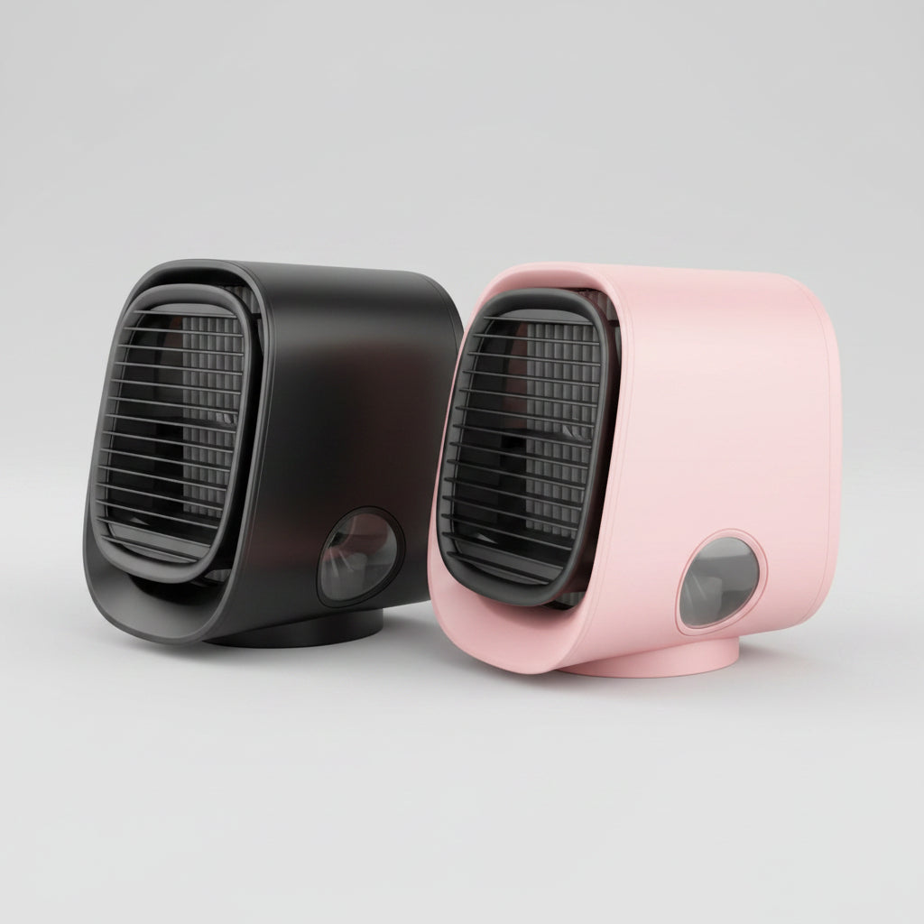 Stolní ventilátor s odpařovacím chlazením a USB rozprašovačem mlhy pro domácnost a kancelář