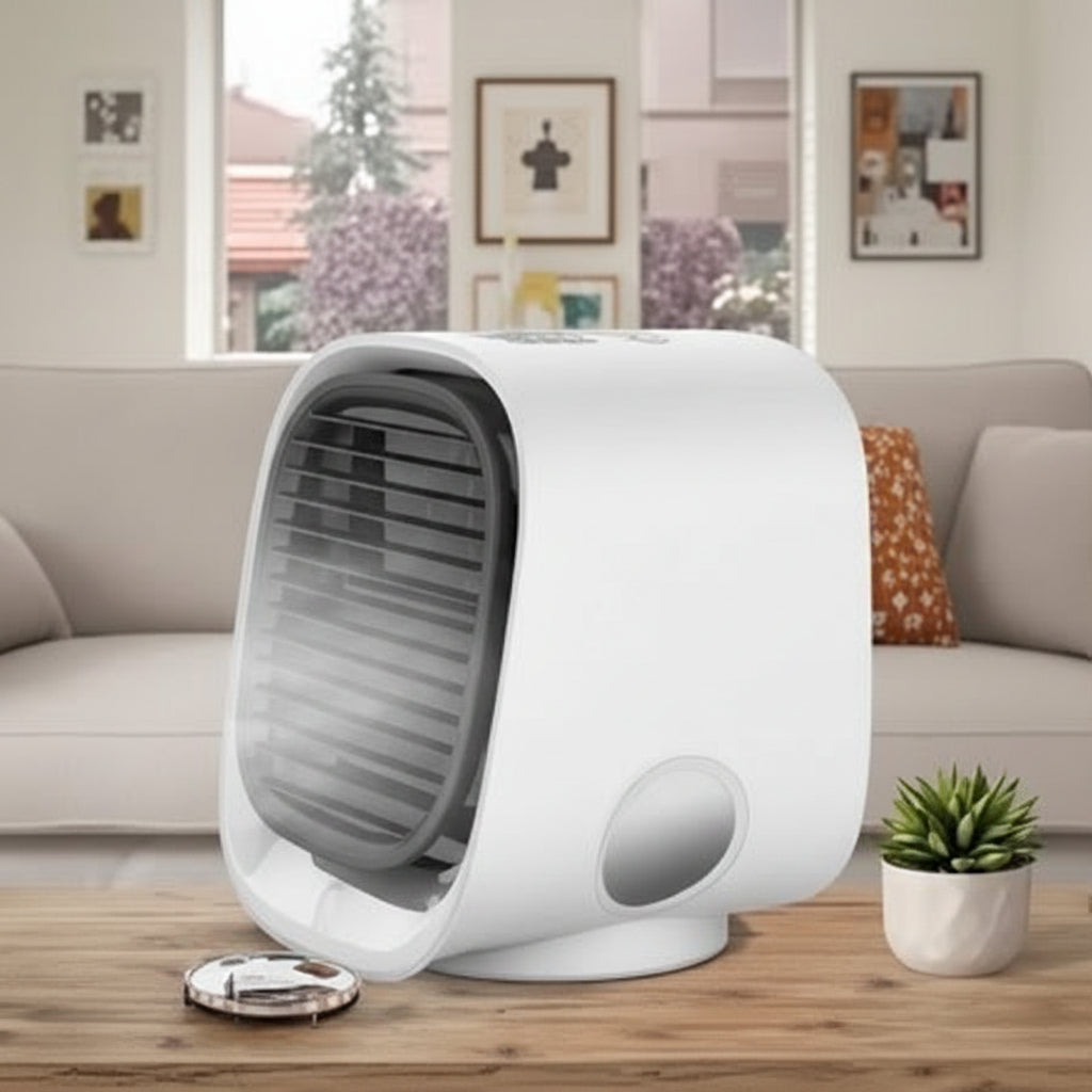 Stolní ventilátor s odpařovacím chlazením a USB rozprašovačem mlhy pro domácnost a kancelář