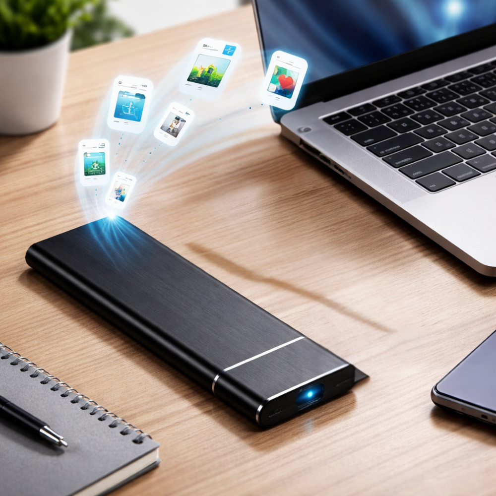Externe tragbare Aluminium-Festplatte für einfache Datenspeicherung