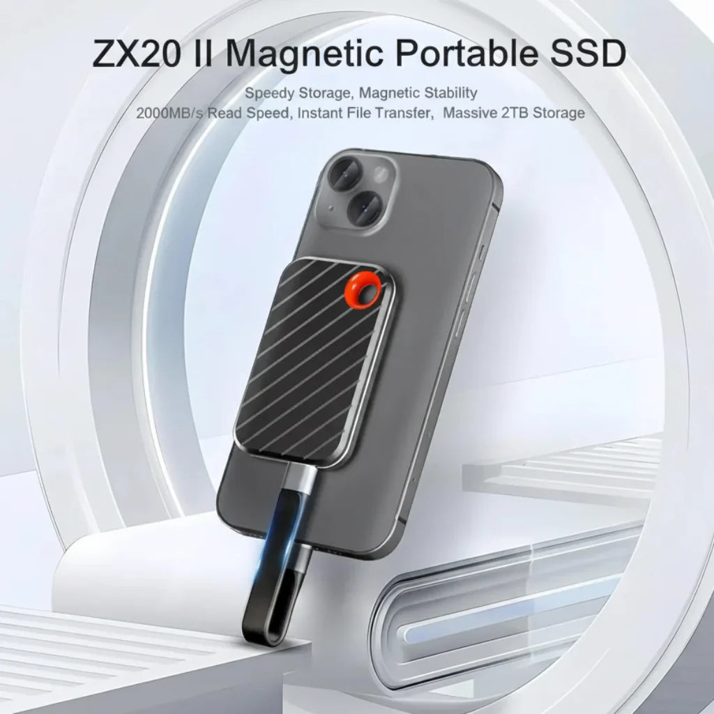Zewnętrzny dysk SSD 512GB o wysokiej prędkości z magnetycznym złączem USB