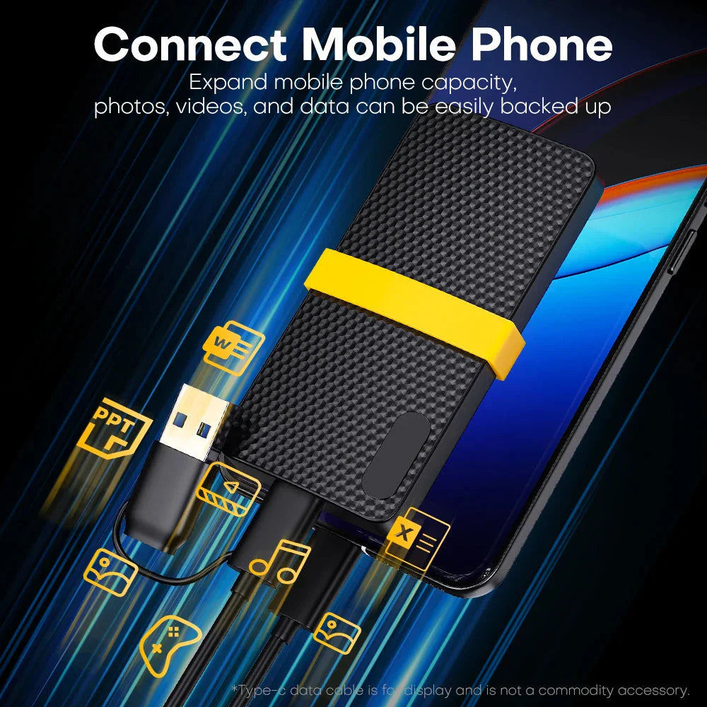 Compact Portable SSD Drive With USB 3.1 Type-C Storage