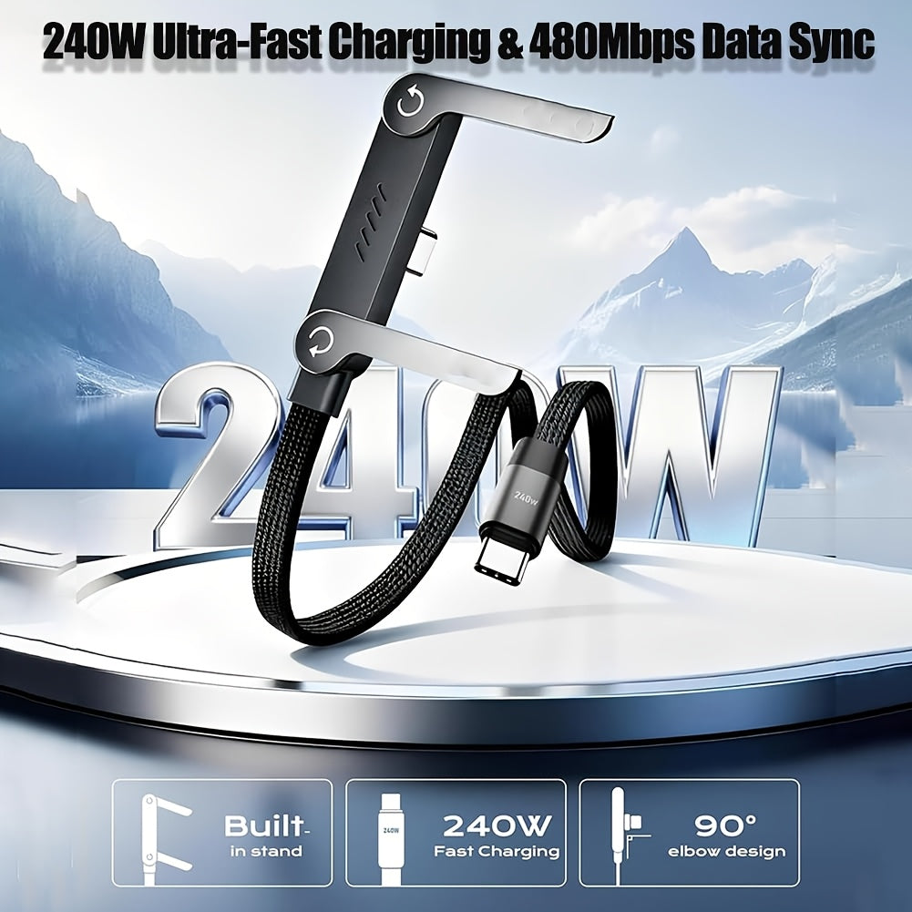 Suporte de Carregamento Rápido de 240W em Plástico com Suporte para Telemóvel