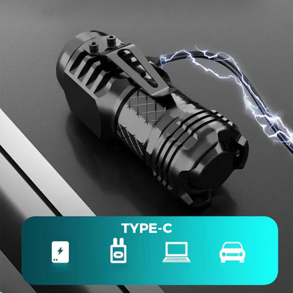 Kompakte LED Mini-Taschenlampe Wiederaufladbar und Wasserdicht Handliche Taschenlampe