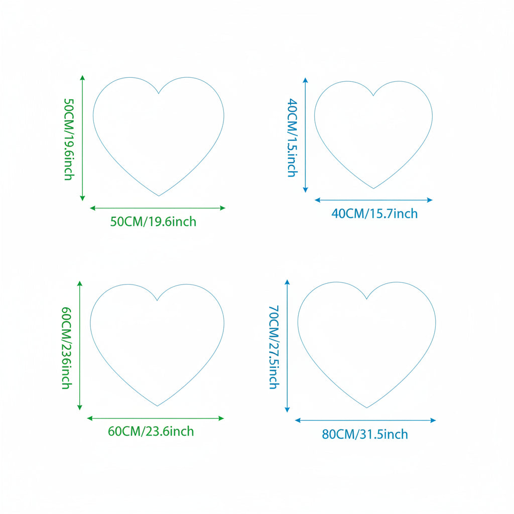 Tappeto a forma di cuore per pavimenti interni con texture morbida
