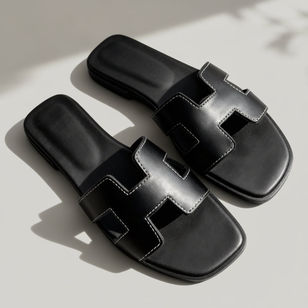 Sommer åbne tå-sandaler med flad sål til afslappet brug