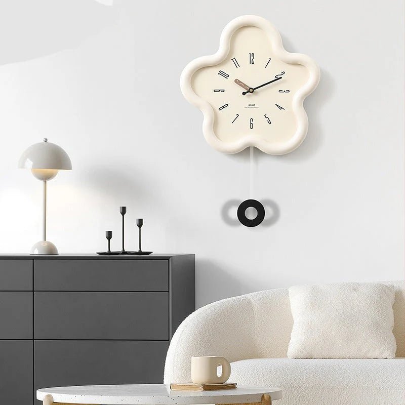 PetalGlow 3D Flower Pendulum Wall Clock With Silent Movement