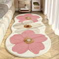 Floral Rug With Irregular Shape For A Soft Bedroom Floor