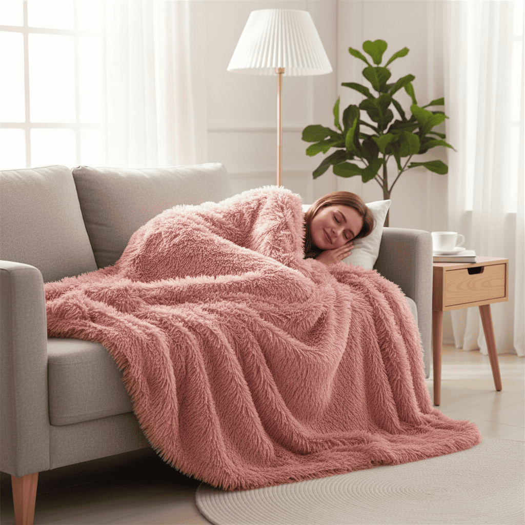 VelvetLush nepbont deken met zachte fluwelen warmte