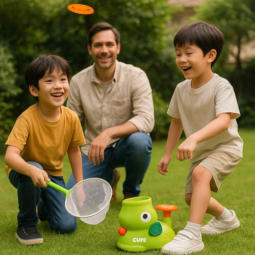 Aktives Kinder-Frisbee-Werfer-Netzspiel zum Fangen und Spielen Set