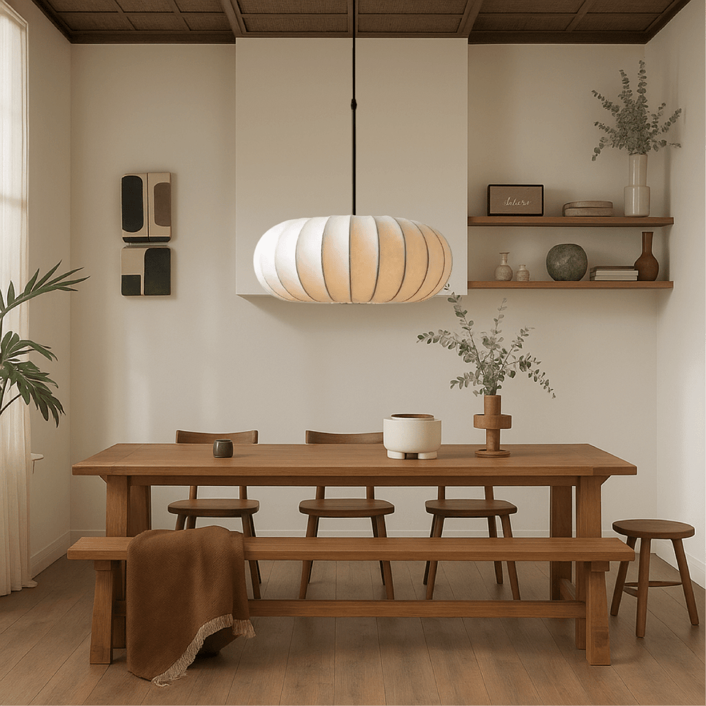 Rund loftlampe med stofskærm, 12-tommer diameter | Rosalyssa