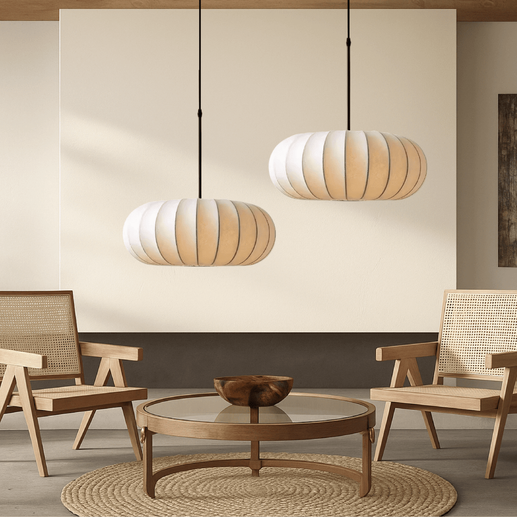 Rund loftlampe med stofskærm, 12-tommer diameter | Rosalyssa